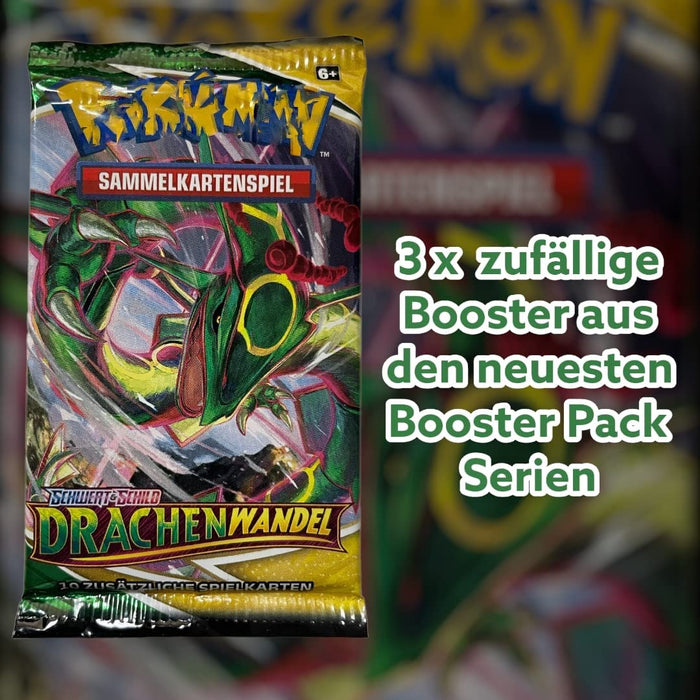 Pokémon Mystery Booster Packungen – 3 Original Deutsche Booster Packs | Sammelkarten