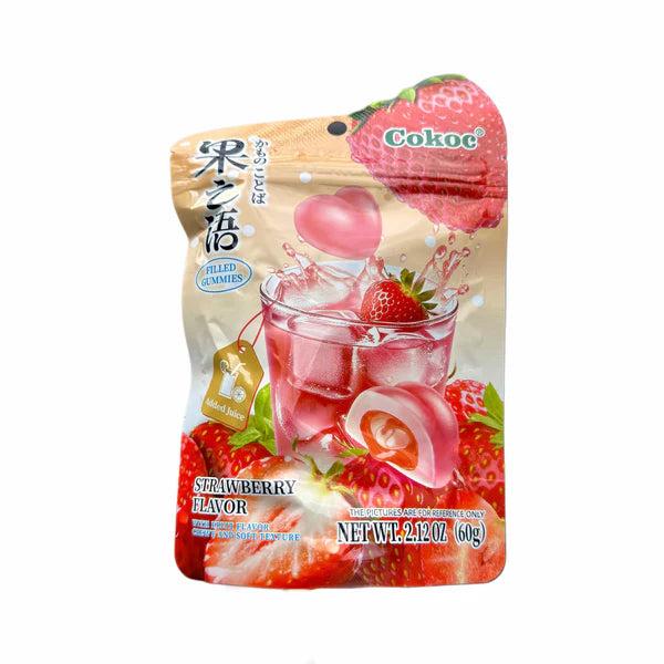 Cokoc Gefüllte Fruchtgummis Mix 3er Pack (3x60g) – White Peach, Pineapple & Strawberry – Soft Gummies mit Fruchtfüllung, Süßigkeit zum Naschen & Teilen