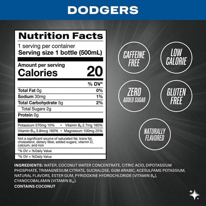 Prime Hydration LA Dodgers 500ml – Elektrolytgetränk mit fruchtigem Geschmack – Limited Edition