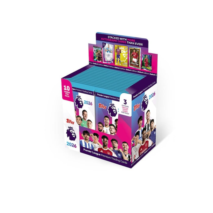 Topps Premier League 2025/26 Display Box – 28 Booster Packs mit je 10 Karten | Sammelkarten Display | exklusive Parallels & Inserts | Fußball Trading Cards