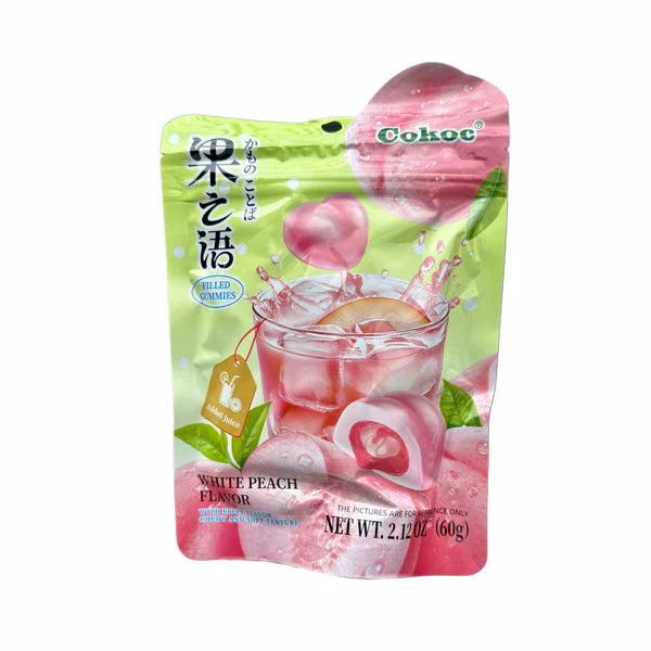 Cokoc Gefüllte Fruchtgummis Mix 3er Pack (3x60g) – White Peach, Pineapple & Strawberry – Soft Gummies mit Fruchtfüllung, Süßigkeit zum Naschen & Teilen