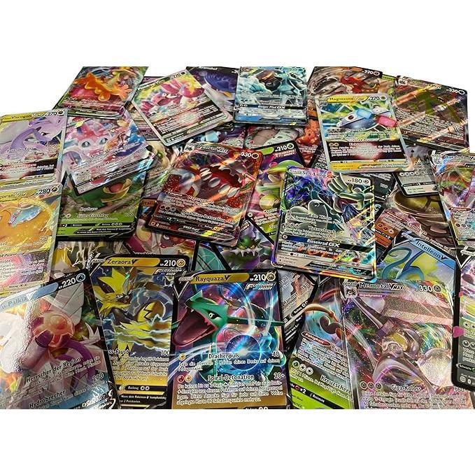 10x Zufällige Pokémon V / Ex / Gx Karten (Englisch) – Verschiedene Motive + Heartforcards® Versandschutz