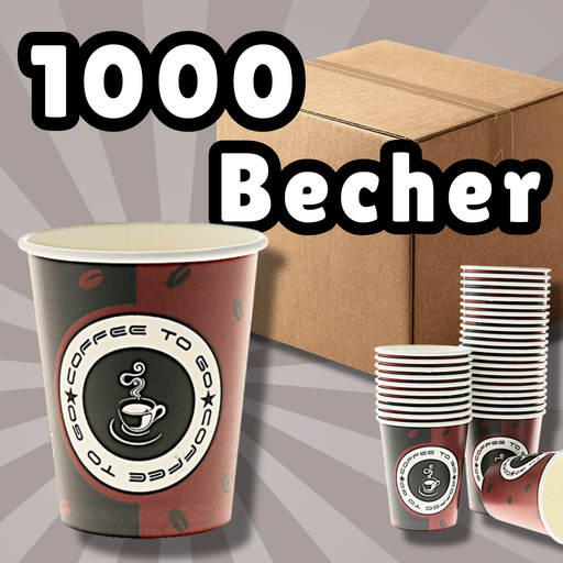 1.000 Coffee-to-go-Becher Hartpapier – 0,2 L (200 Ml), Schwarz/bordeaux