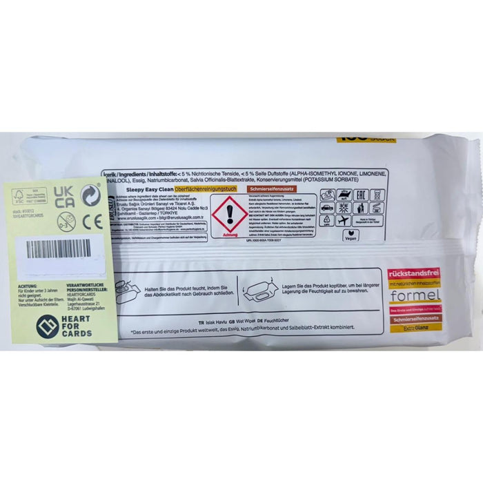 1x Sleepy Easy Clean Reinigungtücher Rot - Einmaltücher für alle Zwecke | Alkohol- und Parabenfrei, mit Frischem Duft | Oberflächenreinigungstuch 100 Blatt