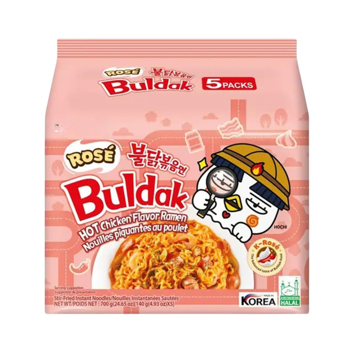 Buldak Rosé Hot Chicken Flavor Ramen (5 x 140g) 700g | Korean Fire Noodles