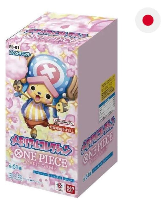 ONE PIECE BOOSTER DISPLAY - MEMORIAL COLLECTION EB-01 - Japanisch mit 24 Boostern a 6 brandneuen Karten + Heartforcards® Versandschutz