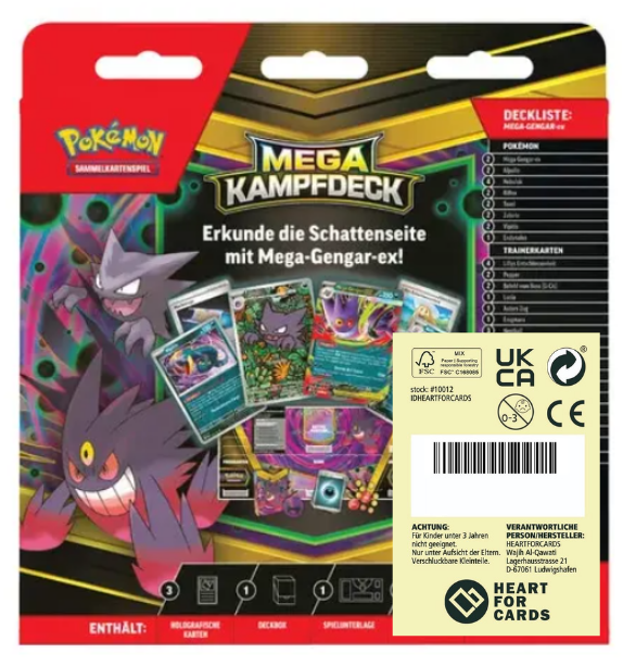 Pokémon TCG Mega Kampfdeck – Mega-Gengar ex (Deutsch) | Pokémon TCG Deck 60 Karten | Inkl. 3 holografische Karten, Schadensmarken | NEU & OVP