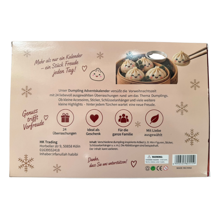 Dumpling Adventskalender 2026 – 24 Tage voller Überraschungen – Niedliche Squishy Figuren und Mini-Spielzeuge