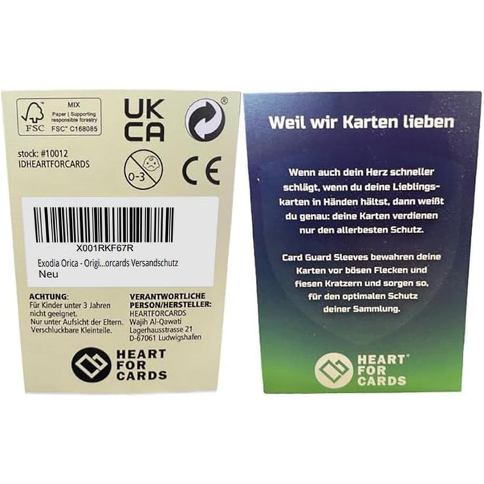 Exodia Orica - Original Anime Karte - Alle 5 Exodia Teile enthalten + Heartforcards Versandschutz