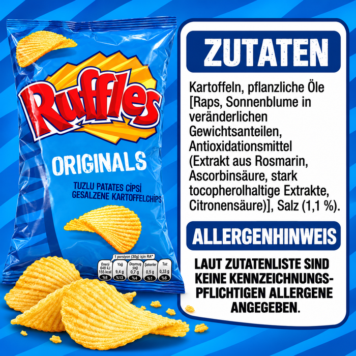 Ruffles Originals 10er-Vorratskarton – 10 × 150 g