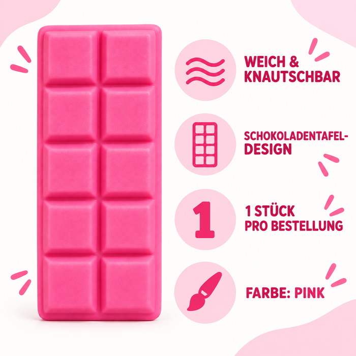Schokoladentafel Squishy – Weiches Squeeze-Spielzeug zum Drücken und Kneten – 1 Stück