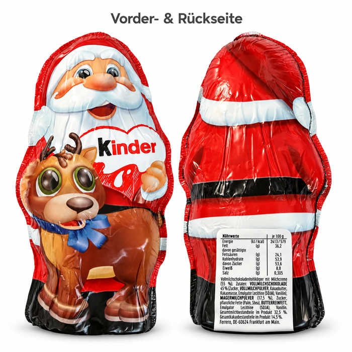 Kinder Weihnachtsmann mit Rentier – 69 g