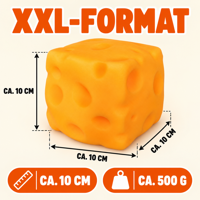 XXL Käsewürfel Squishy – ca. 10 cm, ca. 500 g