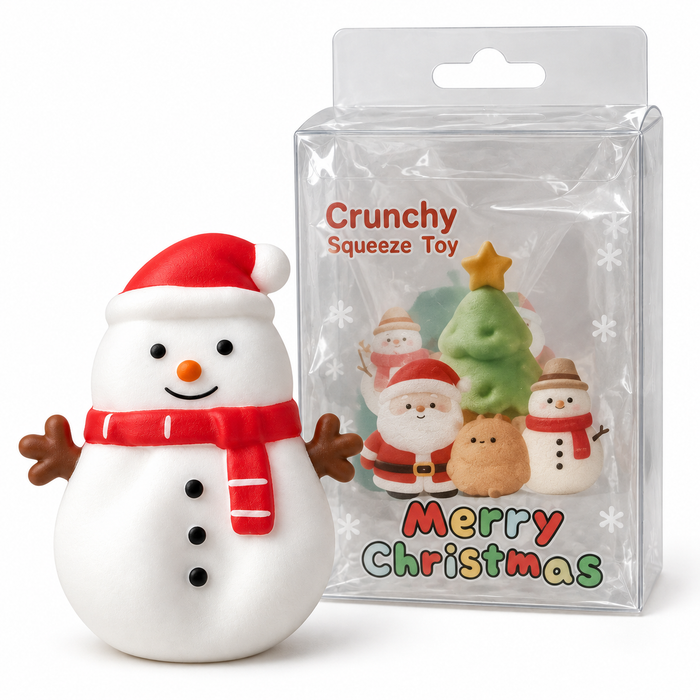 Weihnachts-Schneemann Squishy mit Crunchy-Füllung