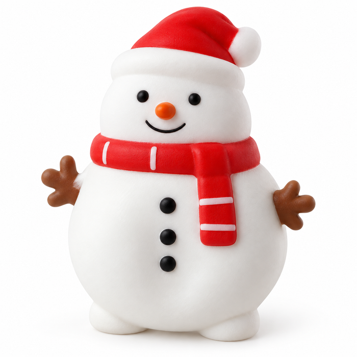 Weihnachts-Schneemann Squishy mit Crunchy-Füllung