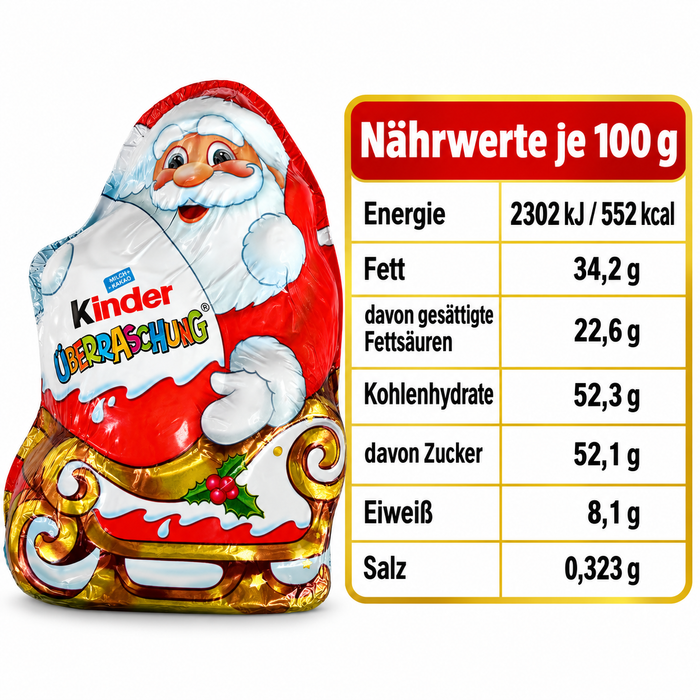 Kinder Überraschung Weihnachtsmann im Schlitten – Weihnachtsfigur – 75 g