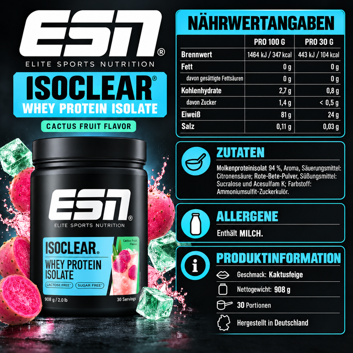 ESN ISOCLEAR Cactus Fruit – Whey Protein Isolate, 908 g