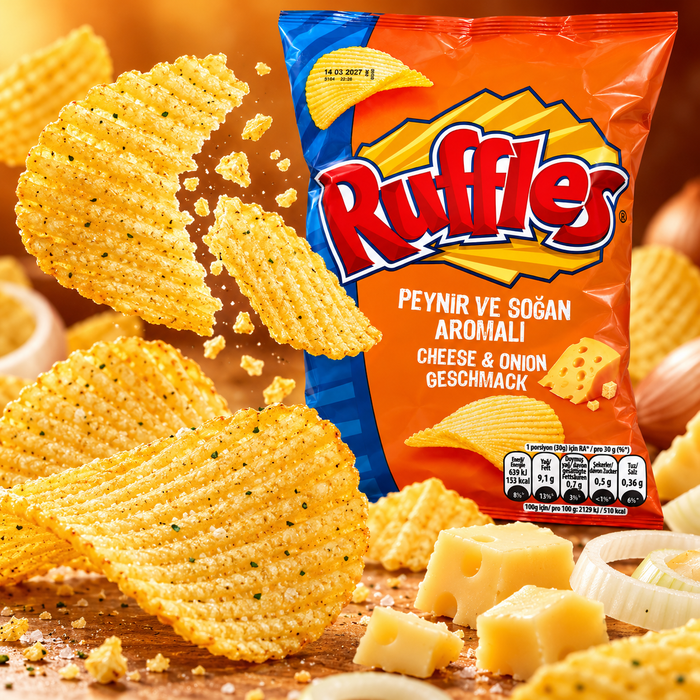 Ruffles Cheese & Onion 10er-Vorratskarton – 10× 150 g
