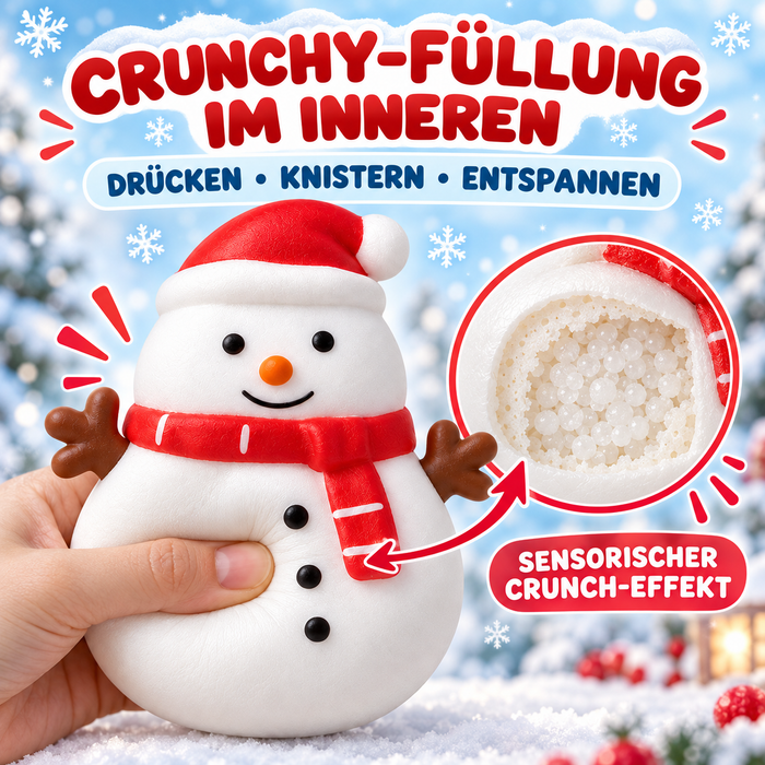 Weihnachts-Schneemann Squishy mit Crunchy-Füllung