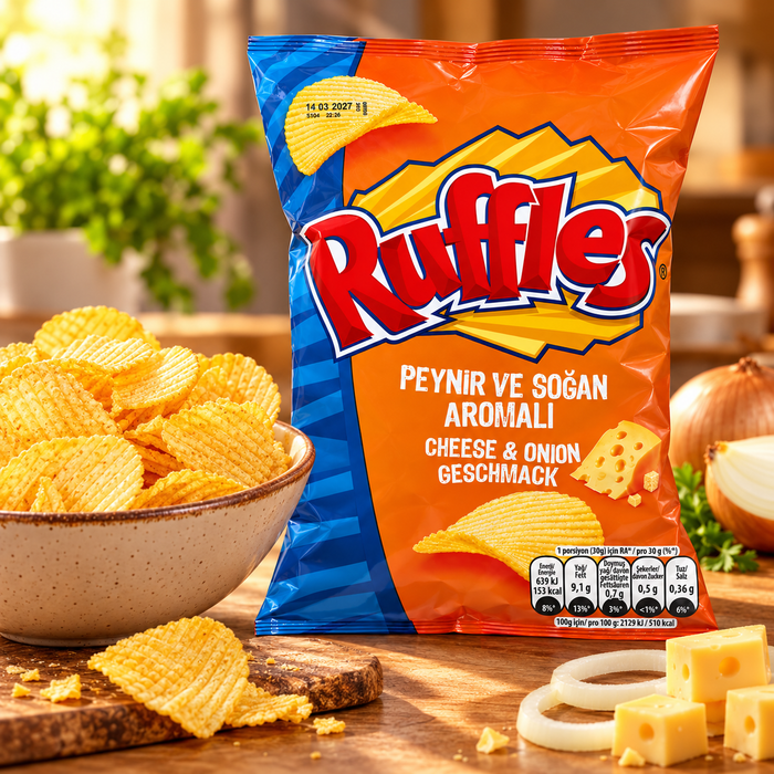 Ruffles Cheese & Onion 10er-Vorratskarton – 10× 150 g