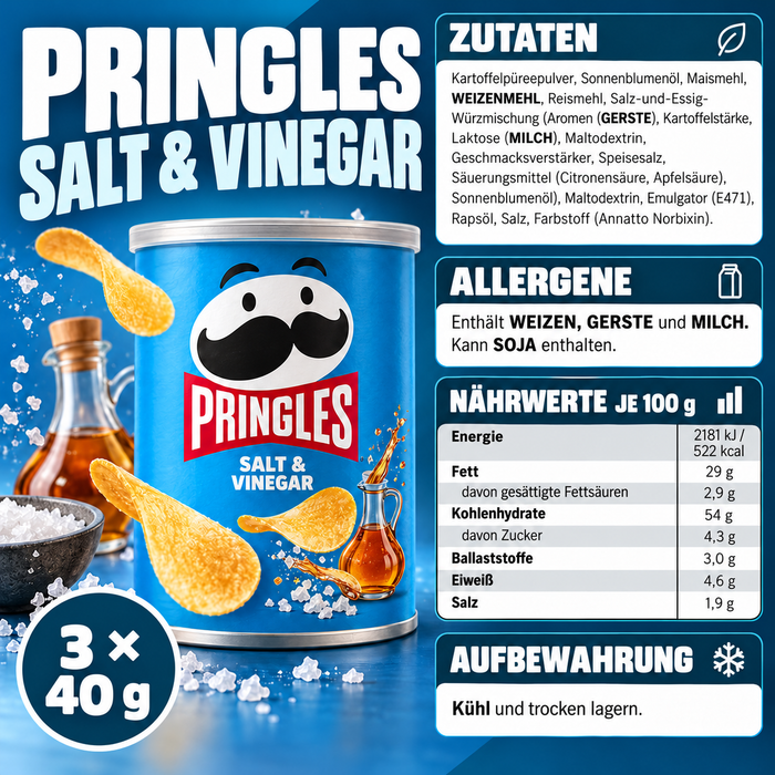 Pringles Adventskalender – 24 Türchen mit 6 Sorten – Originaldose und 23 Minidosen – Chips-Adventskalender – 1085 g
