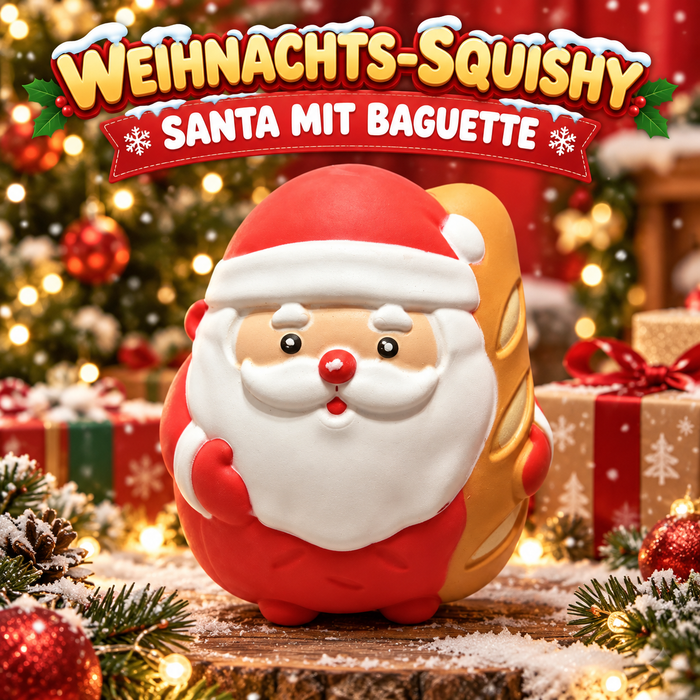 Weihnachtsmann mit Baguette Squishy – weiches Weihnachts-Spielzeug