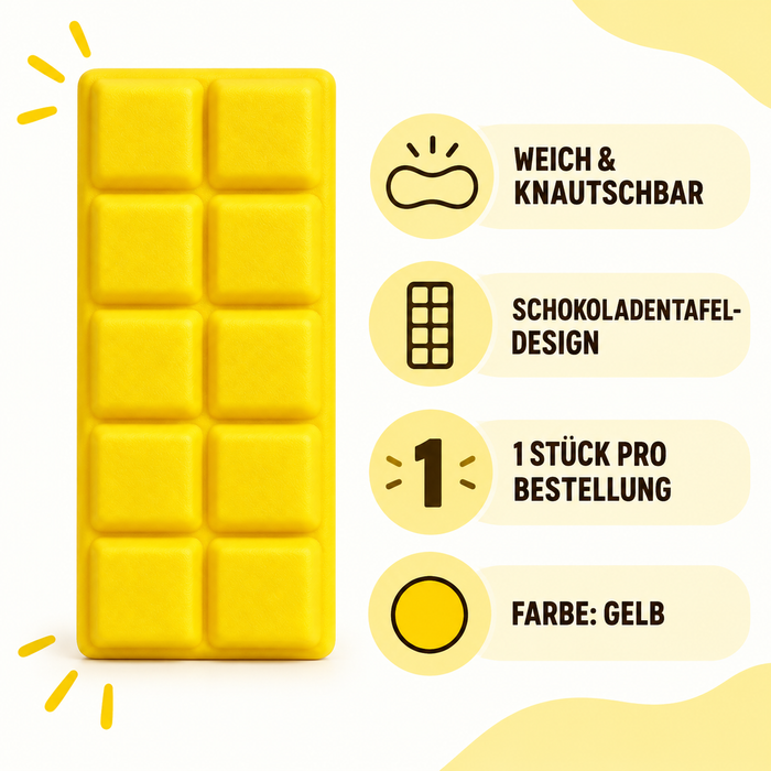 Schokoladentafel Squishy – Weiches Squeeze-Spielzeug zum Drücken und Kneten – 1 Stück