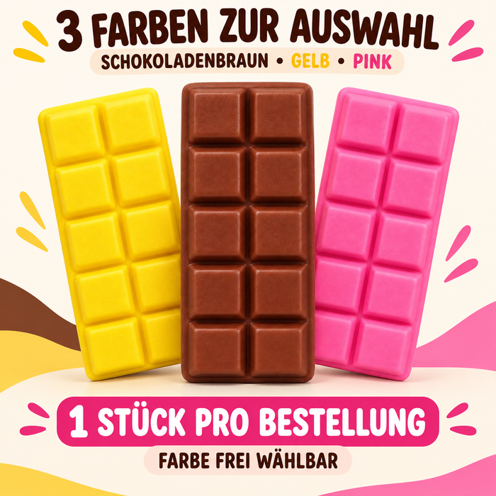 Schokoladentafel Squishy – Weiches Squeeze-Spielzeug zum Drücken und Kneten – 1 Stück