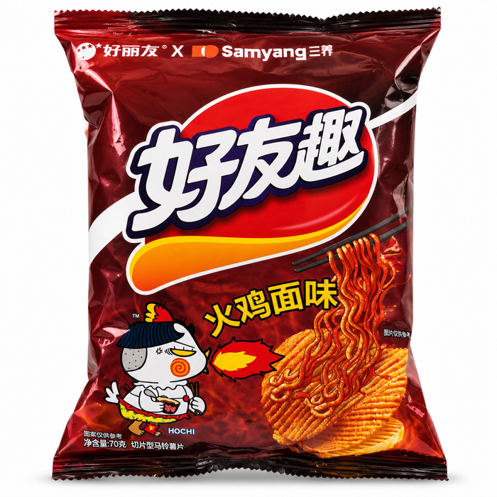 Orion × Samyang Hot-Chicken Riffelchips – würzig-scharf, 70 g