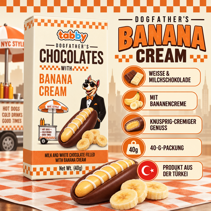 Tabby Dogfather’s Chocolates Banana Cream – 40 g