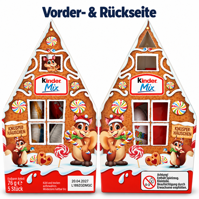 Kinder Mix Knusper-Häuschen – 5 Stück, 76 g