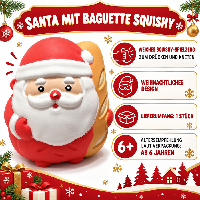 Weihnachtsmann mit Baguette Squishy – weiches Weihnachts-Spielzeug