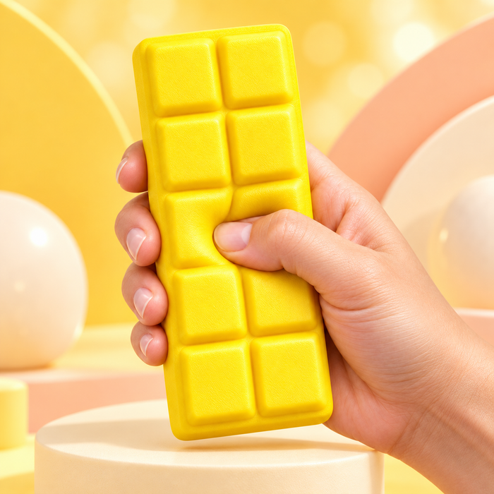 Schokoladentafel Squishy – Weiches Squeeze-Spielzeug zum Drücken und Kneten – 1 Stück