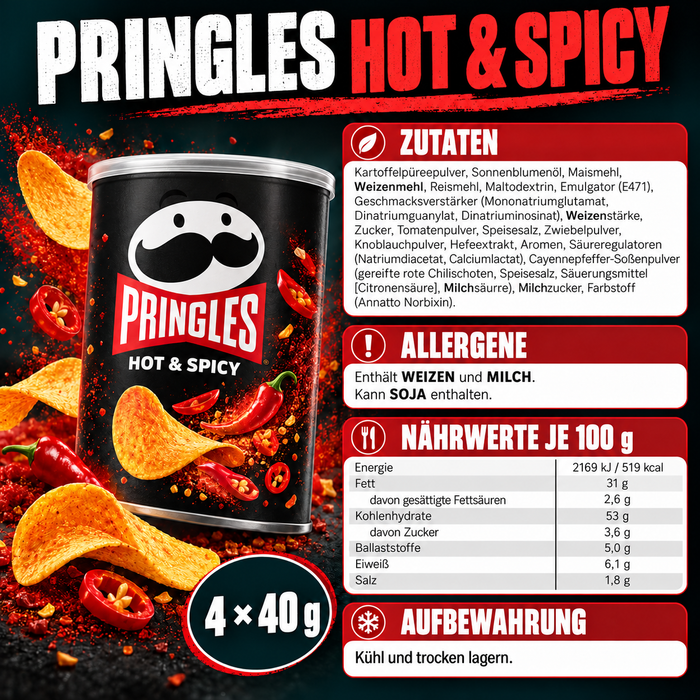 Pringles Adventskalender – 24 Türchen mit 6 Sorten – Originaldose und 23 Minidosen – Chips-Adventskalender – 1085 g