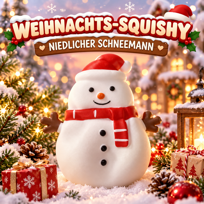 Weihnachts-Schneemann Squishy mit Crunchy-Füllung