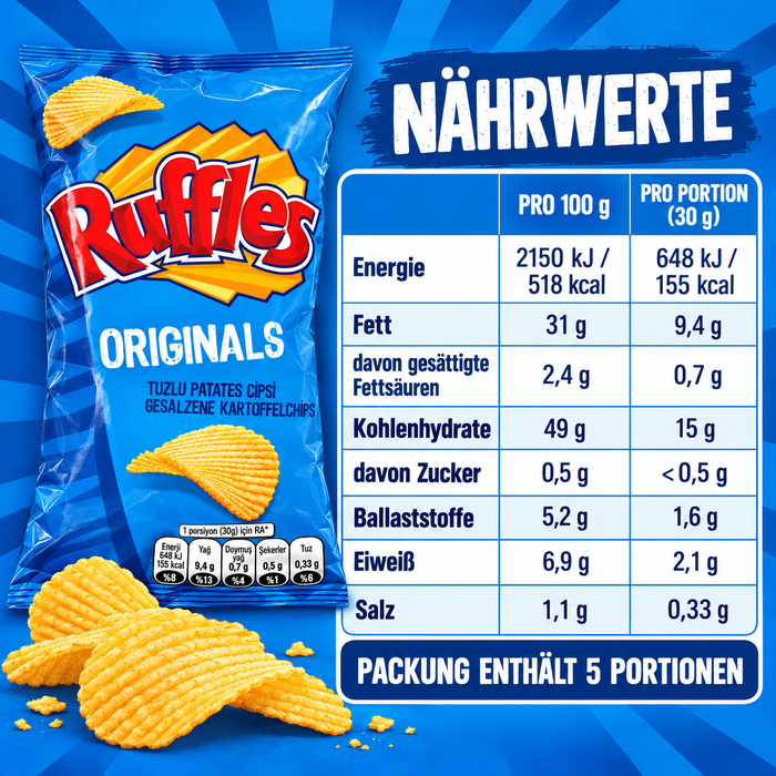 Ruffles Originals 10er-Vorratskarton – 10 × 150 g