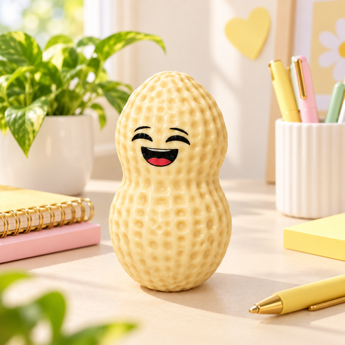 Lustige Erdnuss Squishy zum Drücken – Weiches TPR-Handspielzeug mit fröhlichem Gesicht