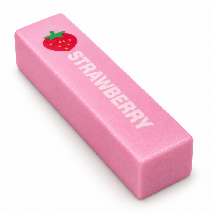 Erdbeer-Butter-Squishy – Rosa Quetschspielzeug in dicker Quaderform, 1 Stück