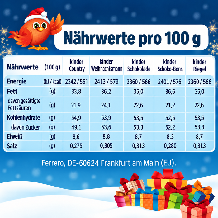Kinder Mix Weihnachtsstrumpf mit Rentier – 6 Stück, 219 g