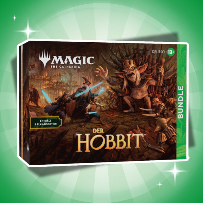 Magic: The Gathering Der Hobbit Fat Pack Bundle Deutsch – 9 Play-Booster + Foil-Promokarte