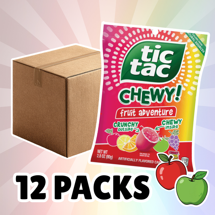 12x Tic Tac Chewy! Fruit Adventure – Fruchtige Kaudragees – 12x80g