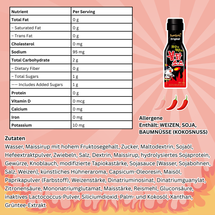 Samyang Buldak Hot Sauce – Original Korean Fire Chicken Sauce | Extrem Scharf & Aromatisch | 165ml