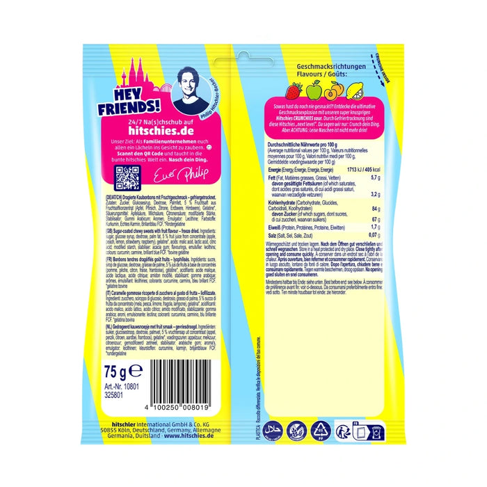 3x Hitschies Crunchies Freeze-Dried 3x75 g – Gefriergetrocknete Hitschies im Doppelpack | Ultra-Knuspriger Fruchtsnack