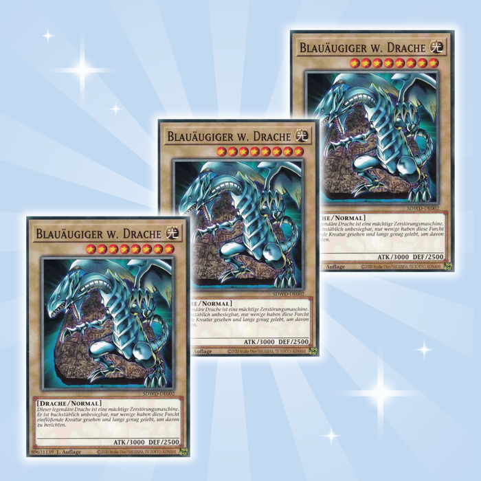 3× Blauäugiger Weißer Drache V.2 – Common (Deutsch) | Yu-Gi-Oh! Karte