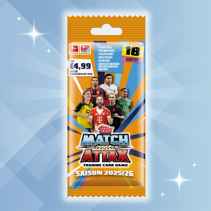 Topps Match Attax Bundesliga 2025/26 – Power Pack Booster | 1x Original Sammelkarten-Pack