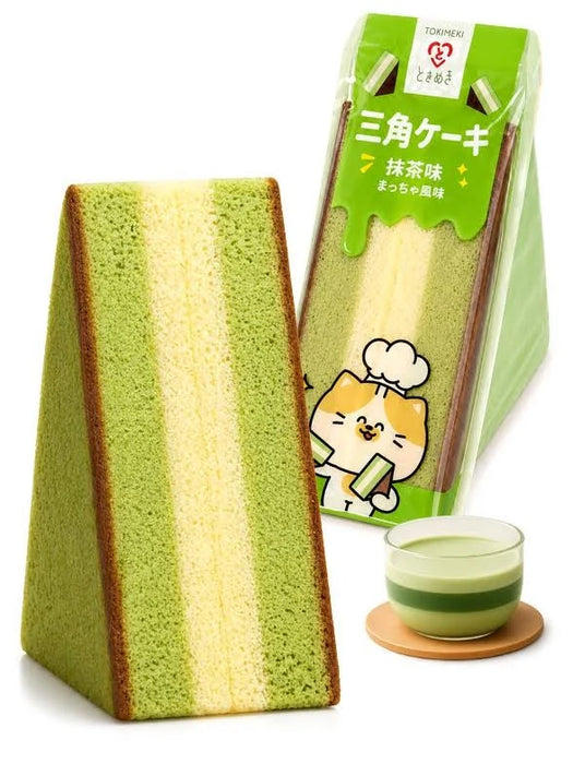 Tokimeki Triangle Sponge Cake Matcha  – Japanese-Style Soft Sponge Cake with Matcha Flavour – 90 g