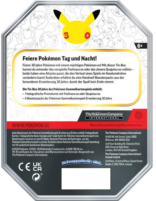 Pokémon TCG 30 Jahre Tin #1 Tag – Feelinara-ex – Deutsch
