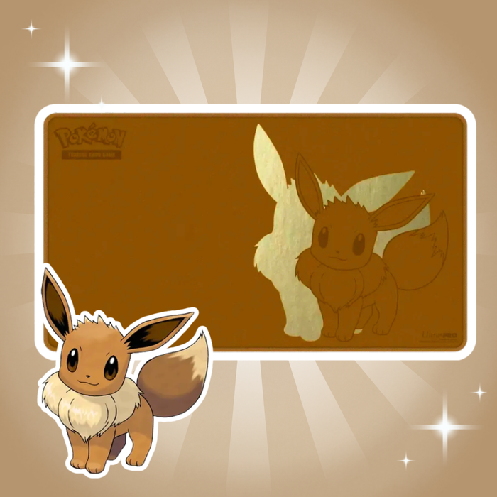 Ultra Pro Elite Series Evoli Foil Playmat – Offiziell lizenzierte Pokémon Spielmatte, Rutschfest, 61 × 34 cm