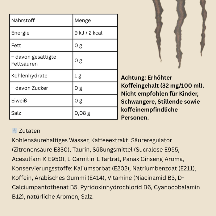 Monster Energy Mean Bean Java 473ml – Zuckerfreier Energy Drink  mit Kaffee-Geschmack