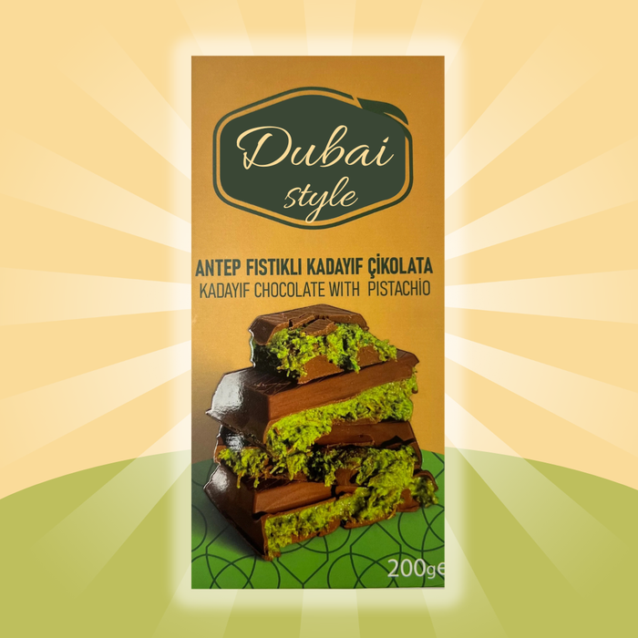 Artu Dubai Style Schokolade 200 g | Milchschokolade mit Pistaziencreme & Kadayif | Premium Geschenk‑Edition